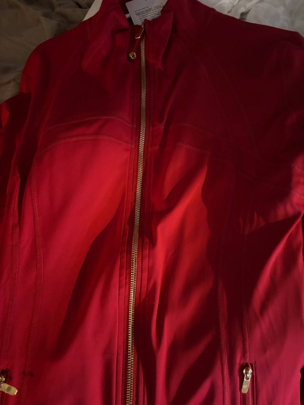 SET!! NEW GOLD AND RED lululemon athletica Vibrant Red Active Top and Pants.